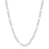 Sterling Silver 4.2mm Figaro Chain - Rhodium Plated