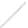 Sterling Silver 5.8mm Figaro Chain -Rohdium Plated