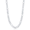 Sterling Silver 5.8mm Figaro Chain -Rohdium Plated