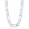Sterling Silver 13.3mm Figaro Chain - Rhodium Plated