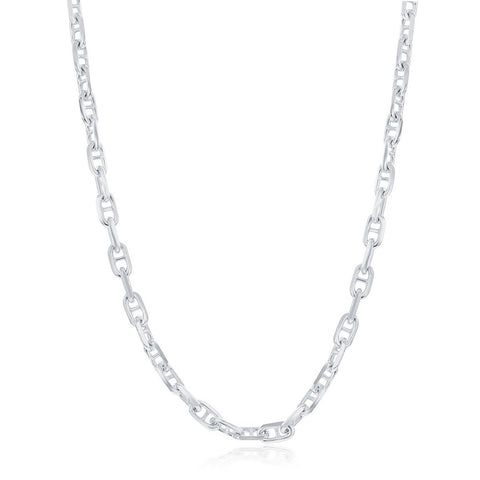 Sterling Silver 4.6mm Anchor Marina Chain - Rhodium Plated