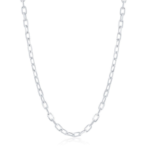 Sterling Silver 4.1mm Anchor Chain - Rhodium Plated