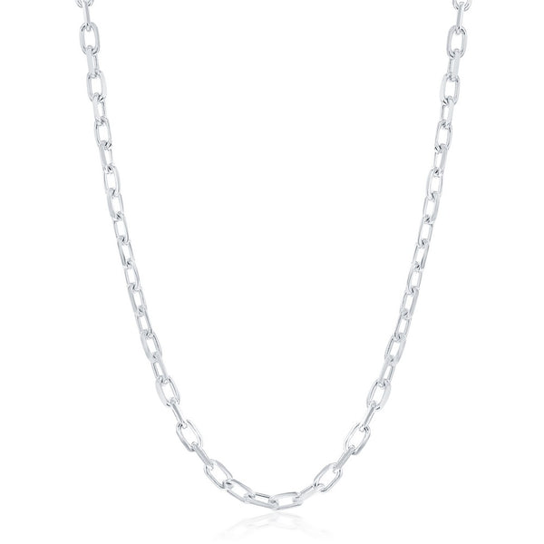 Sterling Silver 4.1mm Anchor Chain - Rhodium Plated