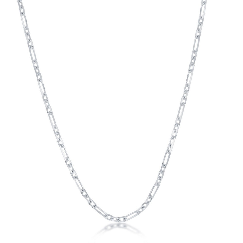 Sterling Silver 2mm 3+1 Anchor Chain - Rhodium Plated