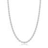 Sterling Silver Solid Diamond-Cut 3mm Rope Chain - Rhodium Plated