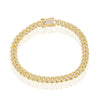 Sterling Silver Micro Pave CZ, 6.5mm Miami Cuban Chain - Gold Plated
