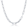 Sterling Silver 3.2mm Paper Clip Chain -Rhodium Plated