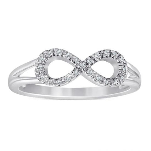 Sterling Silver Infinity Ring with Diamonds