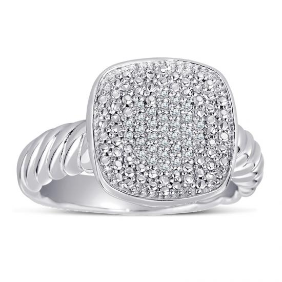Sterling Silver Ring with Diamonds