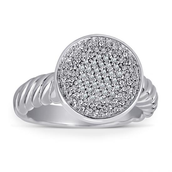 Sterling Silver Ring with Diamonds