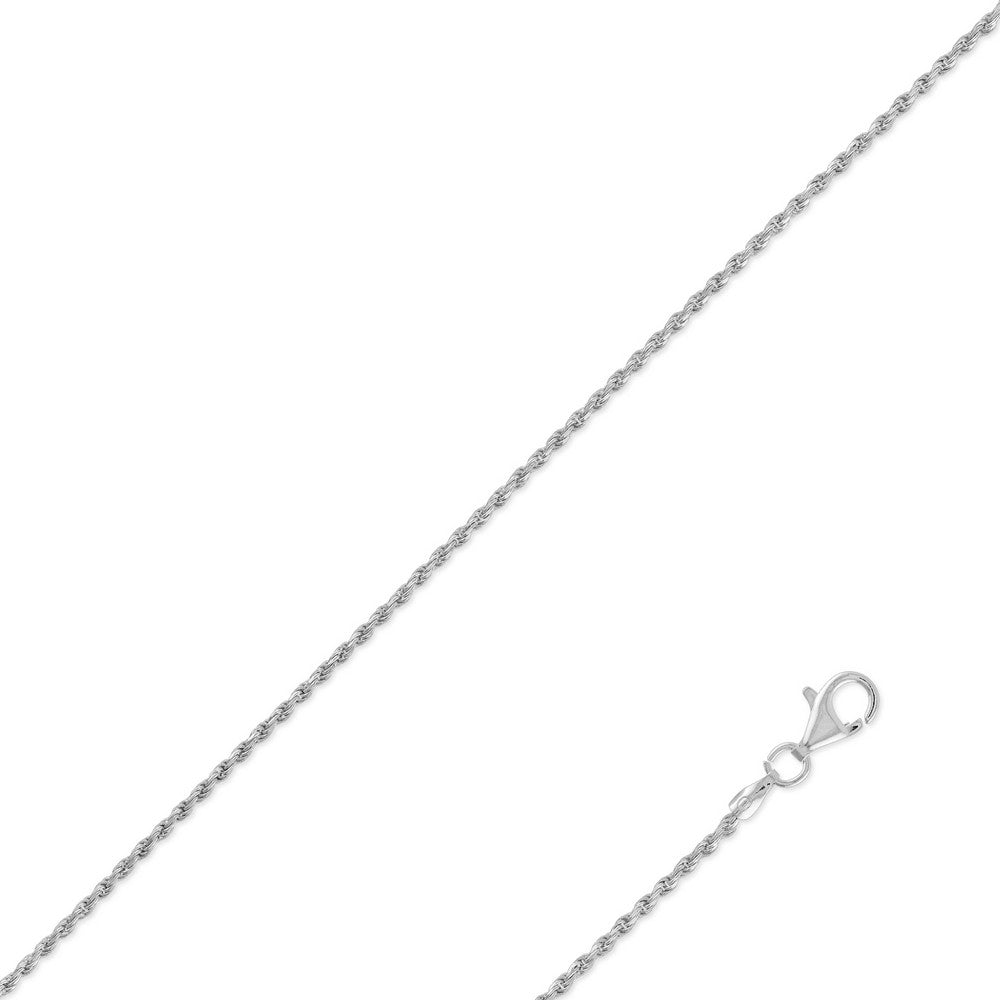 Sterling Silver 1.5mm Rope Chain - Silver Plated