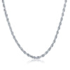 Sterling Silver 3.3mm Rope Chain - Silver Plated
