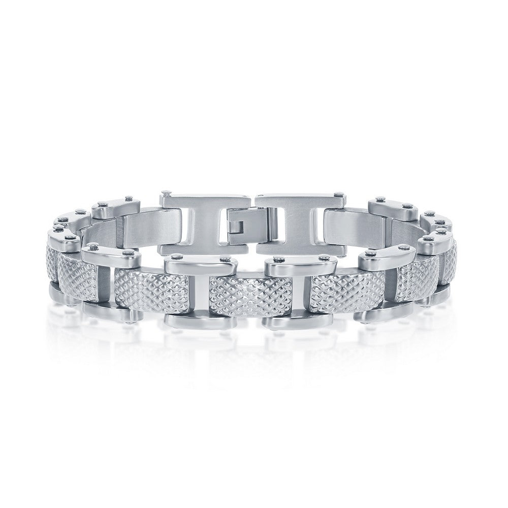 Stainless Steel Linked Grid Design Bracelet