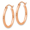 14k Rose Gold Polished 2mm Lightweight Tube Hoop Earrings