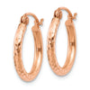 14k Rose Gold Lightweight Diamond-cut Hoop Earrings