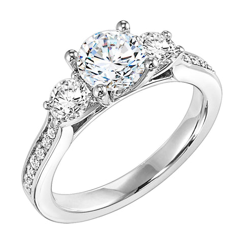 Contemporary Prong 3-Stone Engagement Ring