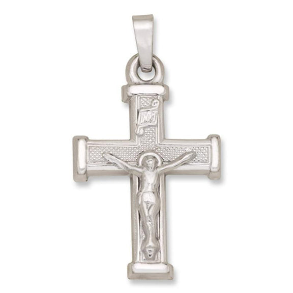 14kt White Gold Cross - Hollow - 5/8" x 7/8"