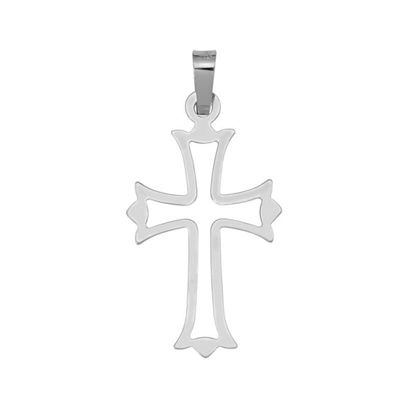 14kt White Gold Cross - High Polish - 5/8" x 7/8"