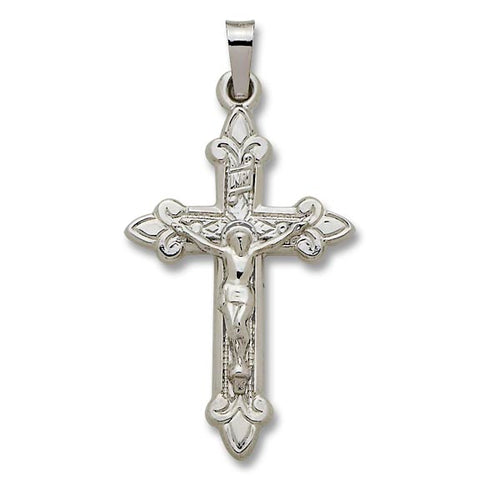 14kt White Gold Cross - Hollow - 1 1/4" x 5/8"