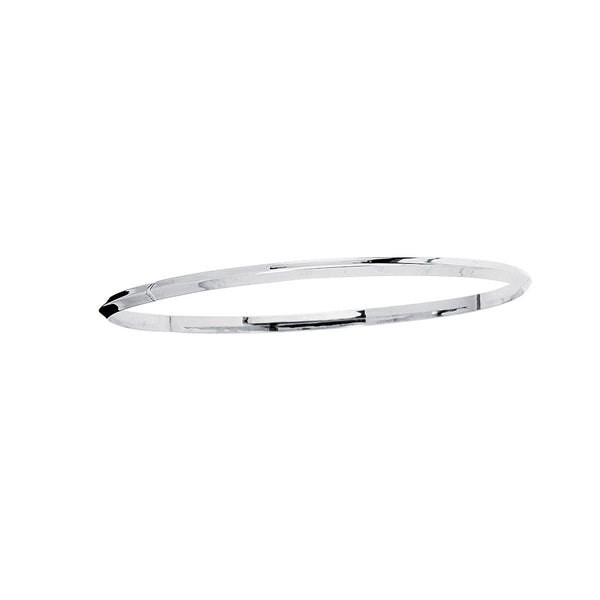 14kt 8 inches White Gold 2.75mm Shiny Round Stackable Bangle
