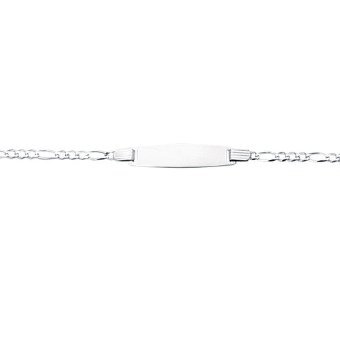 14kt 6 inches White Gold 6 inches Shiny Classic Figaro ID Bracelet with Lobster Clasp