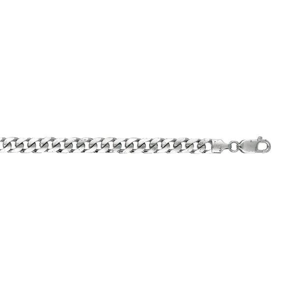 14kt 8.50 inches White Gold 5.8mm Diamond Cut Miami Cuban Link Chain with Lobster Clasp