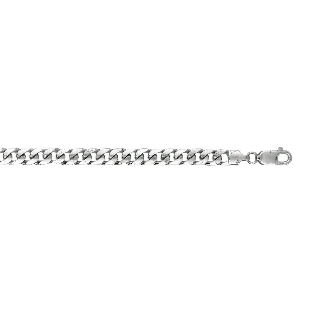 14kt 8.50 inches White Gold 5.8mm Diamond Cut Miami Cuban Link Chain with Lobster Clasp