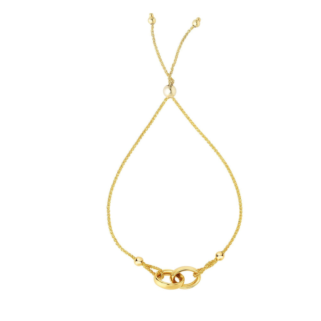 14kt Gold Bracelet with Interlocking Double Rings