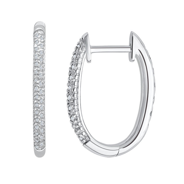 Sterling Silver Hoop Earrings with Diamonds (CALL FOR PRICING AND AVAILABILITY)