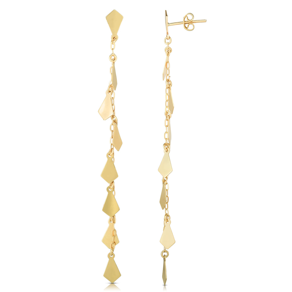 14kt Yellow Gold Tear Drop Dangling Earrings