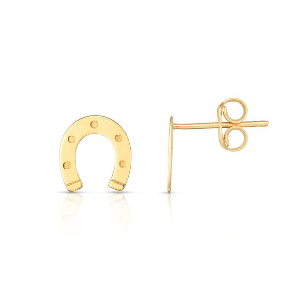 14kt Yellow Gold Horseshoe Stud Earrings