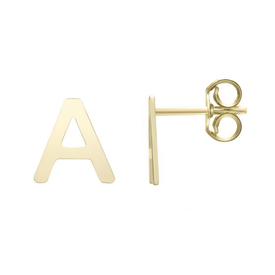 14kt Gold Initial Stud Earring