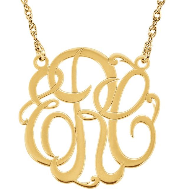 3-Letter Monogram Necklace 3/4 Inch