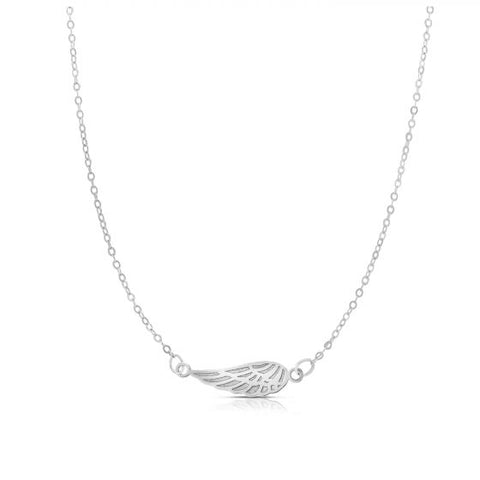 14kt White Gold Angel Wing Necklace
