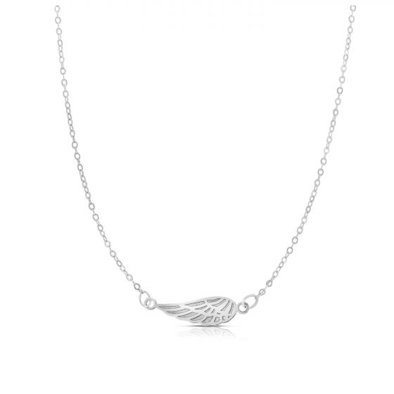 14kt White Gold Angel Wing Necklace